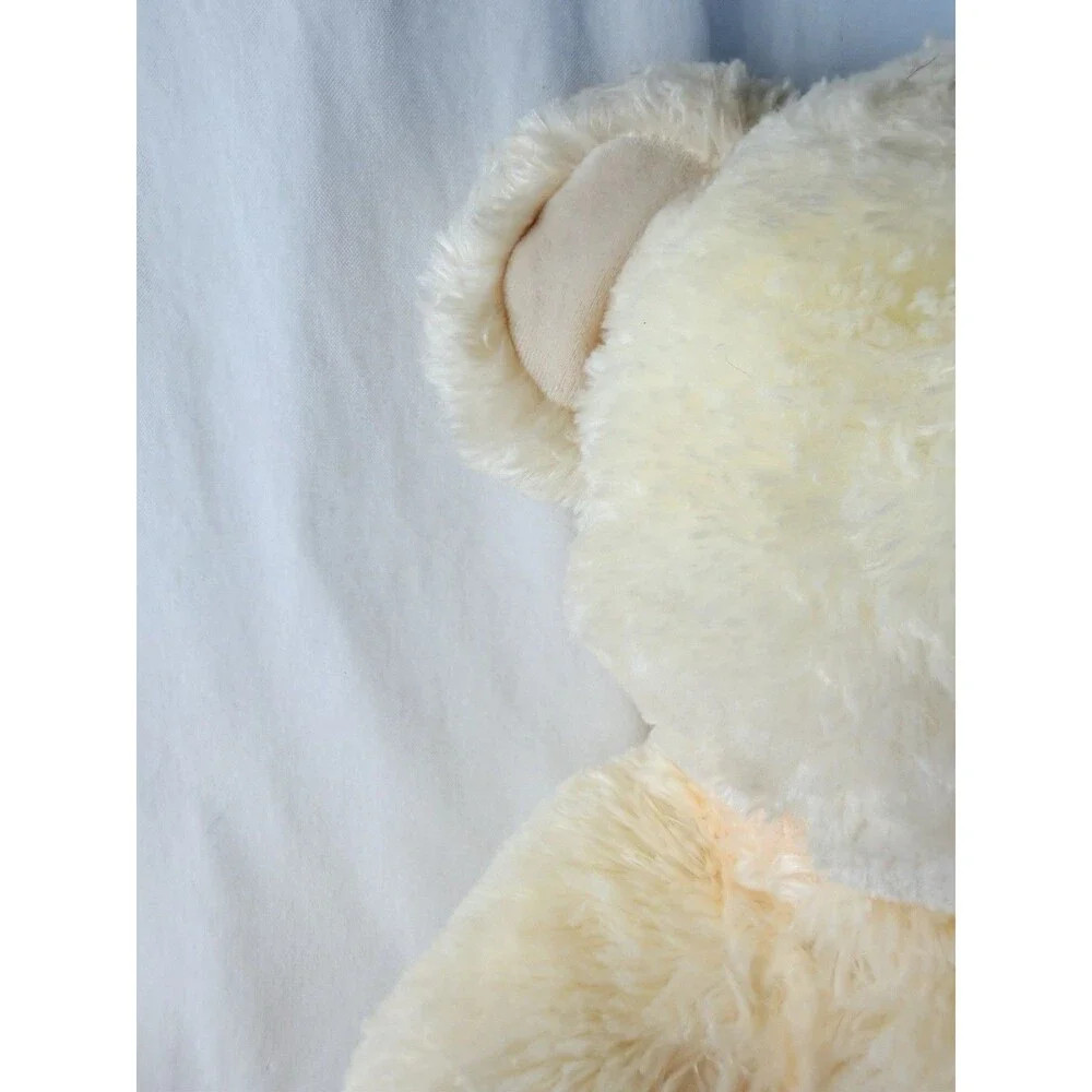 HugFun Teddy Bear Plush 21” Cream White Pink Heart Paws Soft Stuffed Animal